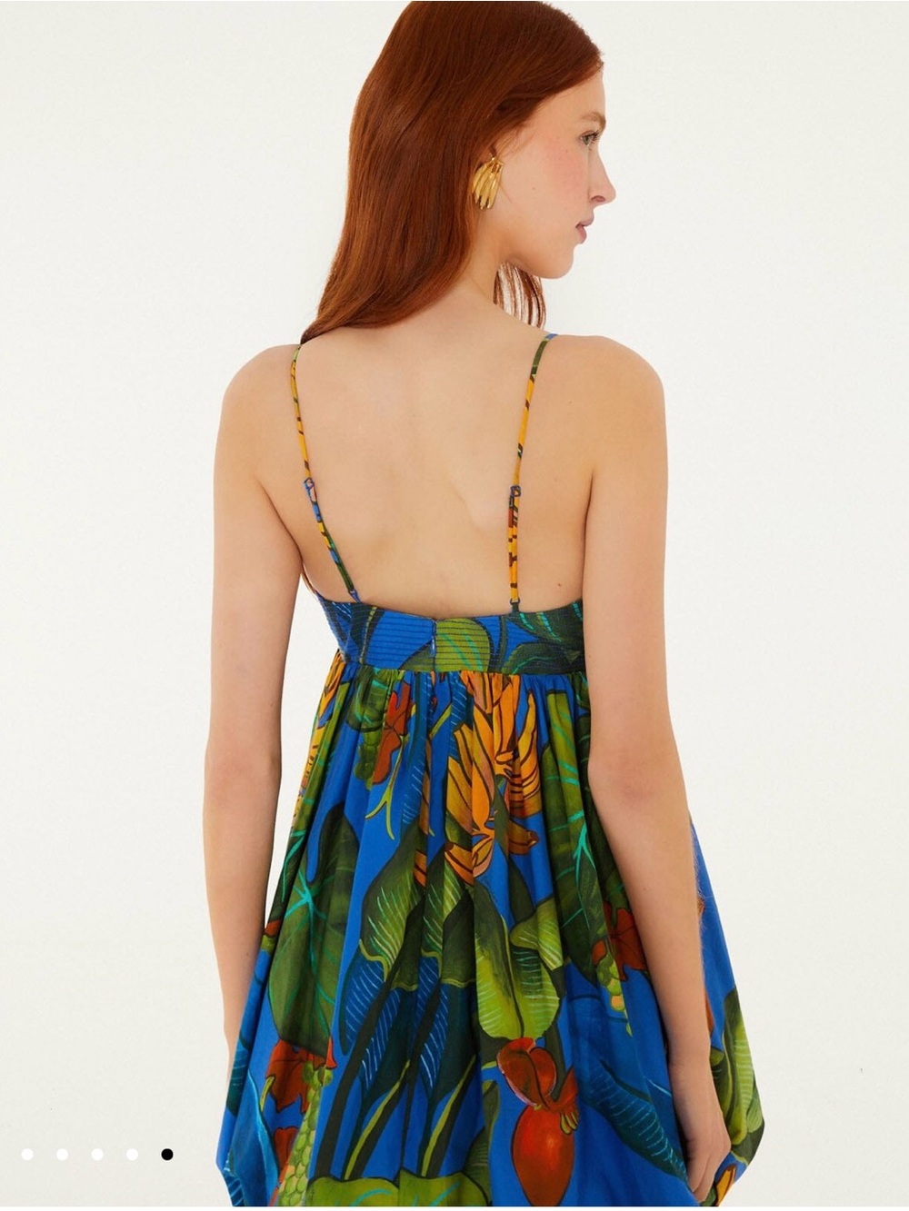 FARM Rio Blue Banana Sleeveless Mini Dress with Green and Yellow Accents - Picture 6 of 11